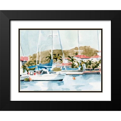 Vintage Vacation II Black Modern Wood Framed Art Print with Double Matting by Caroline, Emma