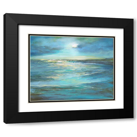 Moonlight Reef Black Modern Wood Framed Art Print with Double Matting by Finch, Sheila