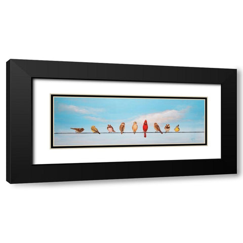 Sweet Birds on a Wire I Black Modern Wood Framed Art Print with Double Matting by Iafrate, Sandra