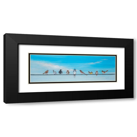 Sweet Birds on a Wire II Black Modern Wood Framed Art Print with Double Matting by Iafrate, Sandra