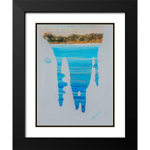 Running Water I Black Modern Wood Framed Art Print with Double Matting by Iafrate, Sandra