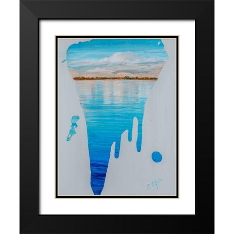 Running Water II Black Modern Wood Framed Art Print with Double Matting by Iafrate, Sandra