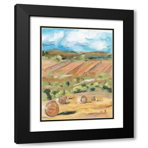 Hay Bales I Black Modern Wood Framed Art Print with Double Matting by Wang, Melissa