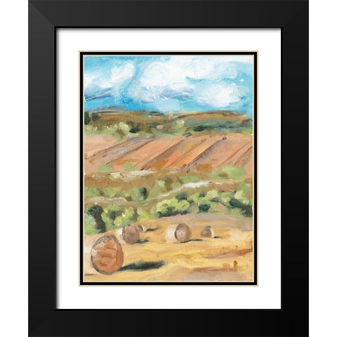 Hay Bales I Black Modern Wood Framed Art Print with Double Matting by Wang, Melissa