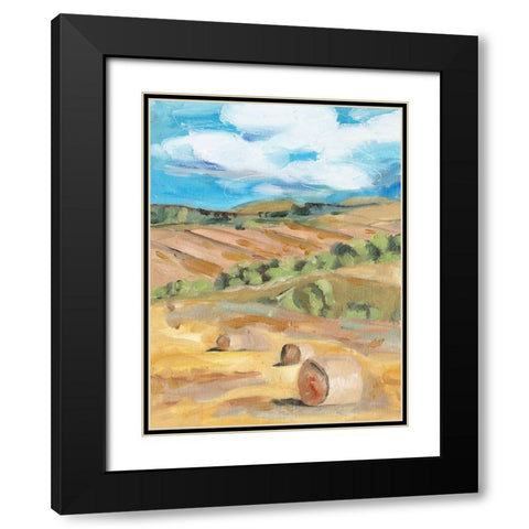 Hay Bales II Black Modern Wood Framed Art Print with Double Matting by Wang, Melissa