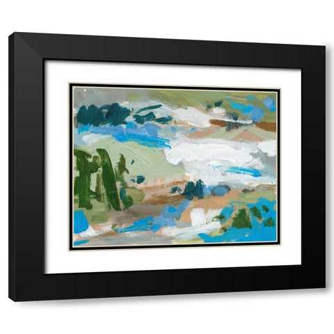Mountain River I Black Modern Wood Framed Art Print with Double Matting by Wang, Melissa