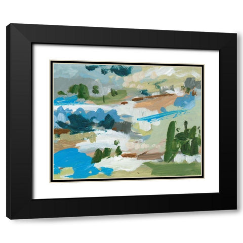 Mountain River II Black Modern Wood Framed Art Print with Double Matting by Wang, Melissa