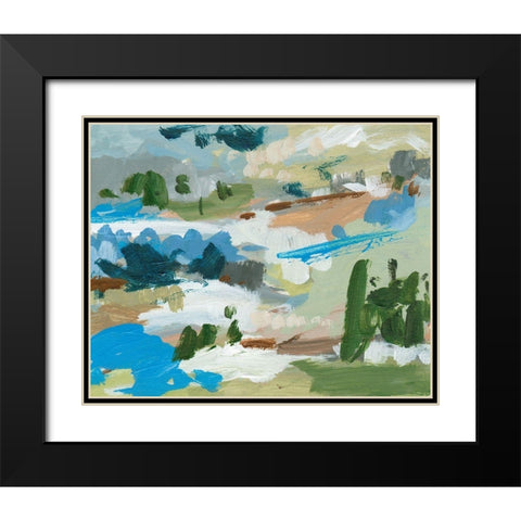 Mountain River II Black Modern Wood Framed Art Print with Double Matting by Wang, Melissa