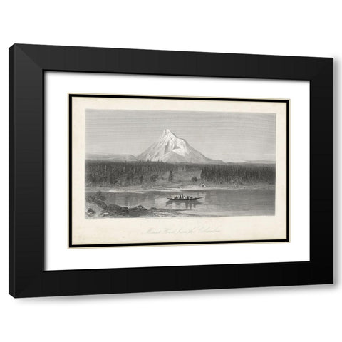 Mount Hood from the Columbia Black Modern Wood Framed Art Print with Double Matting by Bryant, William Cullen