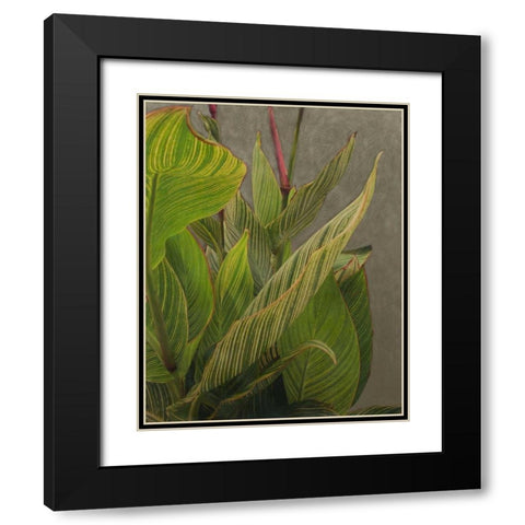 Non-Embellished Dramatic Leaves II Black Modern Wood Framed Art Print with Double Matting by Zarris, Charliklia