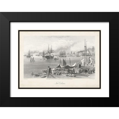 New Orleans Black Modern Wood Framed Art Print with Double Matting by Bryant, William Cullen