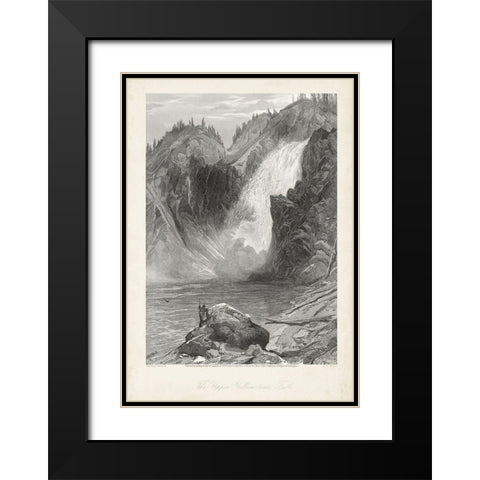 The Upper Yellowstone Falls Black Modern Wood Framed Art Print with Double Matting by Bryant, William Cullen