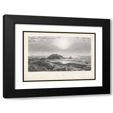 Indian Rock Black Modern Wood Framed Art Print with Double Matting by Bryant, William Cullen
