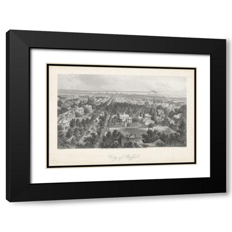 City of Buffalo Black Modern Wood Framed Art Print with Double Matting by Bryant, William Cullen