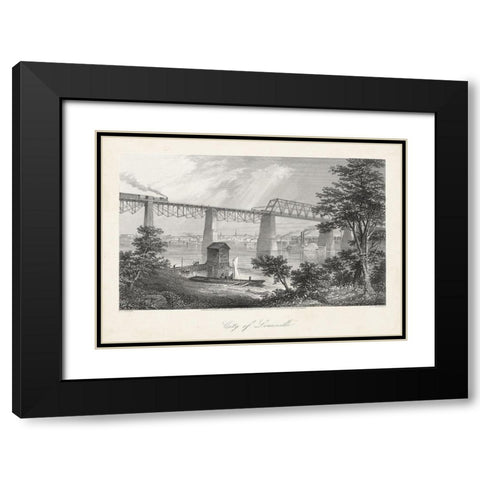 City of Louisville Black Modern Wood Framed Art Print with Double Matting by Bryant, William Cullen