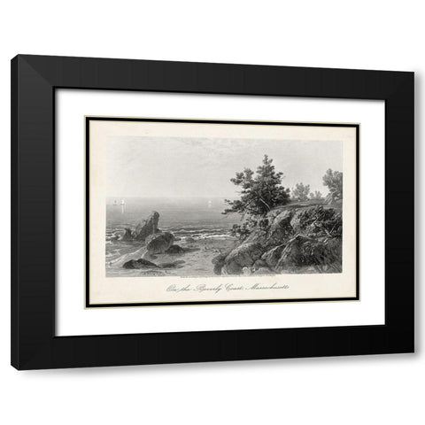 On the Beverly Coast-Massachusetts Black Modern Wood Framed Art Print with Double Matting by Bryant, William Cullen