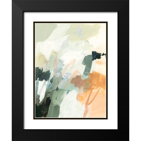 Moss and Peach II Black Modern Wood Framed Art Print with Double Matting by Barnes, Victoria