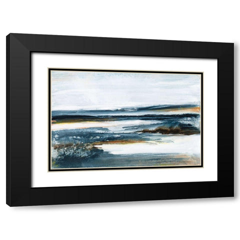 Ocean Blues II Black Modern Wood Framed Art Print with Double Matting by Bramma, Lila