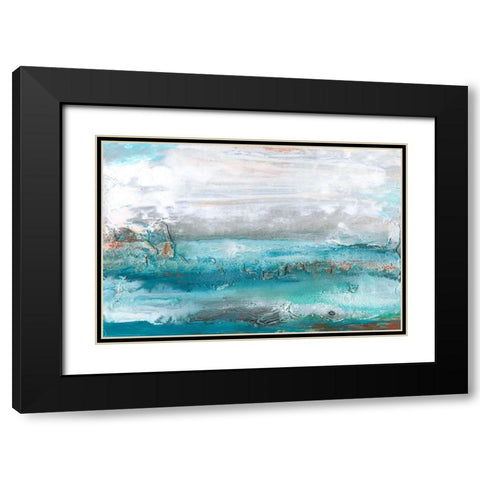 Aqua Sea I Black Modern Wood Framed Art Print with Double Matting by Bramma, Lila