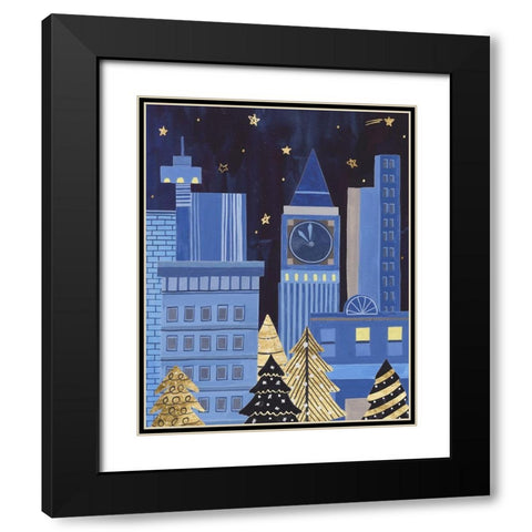 Holiday Night I Black Modern Wood Framed Art Print with Double Matting by Wang, Melissa