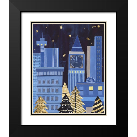 Holiday Night I Black Modern Wood Framed Art Print with Double Matting by Wang, Melissa