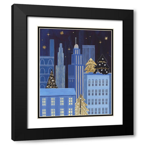 Holiday Night III Black Modern Wood Framed Art Print with Double Matting by Wang, Melissa