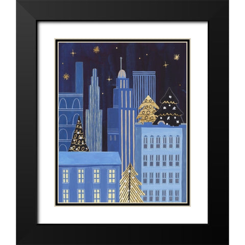 Holiday Night III Black Modern Wood Framed Art Print with Double Matting by Wang, Melissa