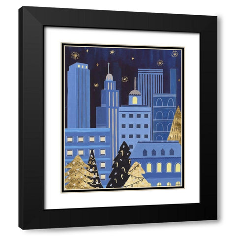 Holiday Night IV Black Modern Wood Framed Art Print with Double Matting by Wang, Melissa