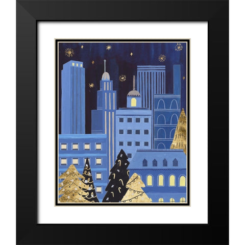 Holiday Night IV Black Modern Wood Framed Art Print with Double Matting by Wang, Melissa