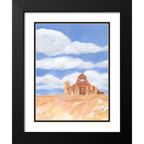 Wheatfield Barn I Black Modern Wood Framed Art Print with Double Matting by Warren, Annie