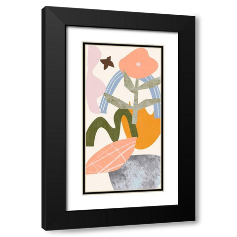 Lunar Flower V Black Modern Wood Framed Art Print with Double Matting by Wang, Melissa