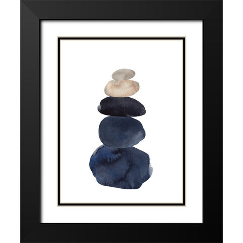 Camp Cairn III Black Modern Wood Framed Art Print with Double Matting by Green, Jacob