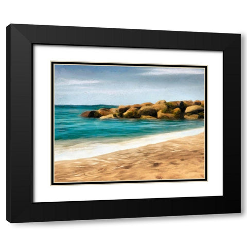 Ocean Rocks I Black Modern Wood Framed Art Print with Double Matting by Saunders, Alonzo