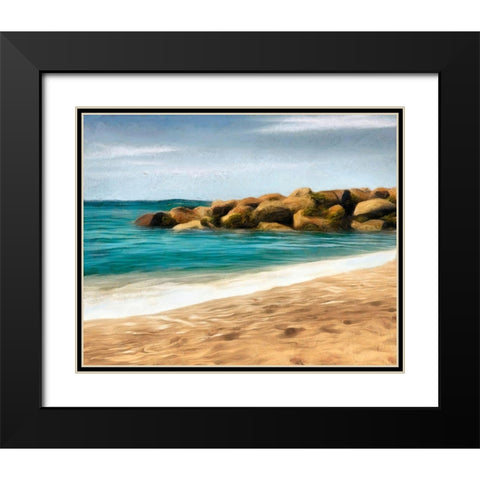 Ocean Rocks I Black Modern Wood Framed Art Print with Double Matting by Saunders, Alonzo