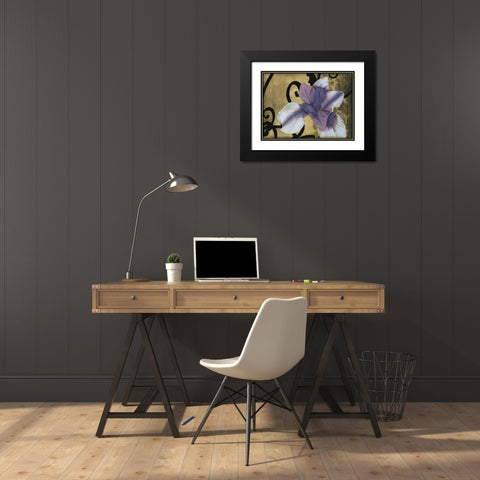 Iris and Scrolls II Black Modern Wood Framed Art Print with Double Matting by Goldberger, Jennifer