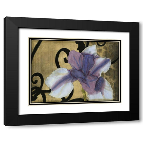 Iris and Scrolls II Black Modern Wood Framed Art Print with Double Matting by Goldberger, Jennifer