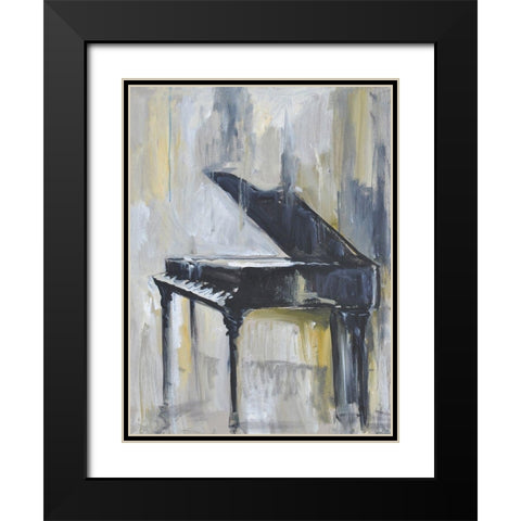 Piano in Gold I Black Modern Wood Framed Art Print with Double Matting by Stevens, Allayn