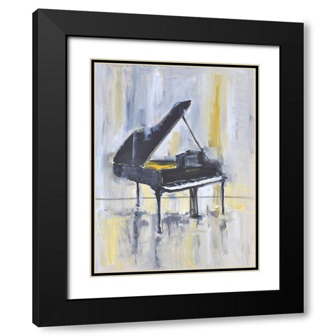 Piano in Gold II Black Modern Wood Framed Art Print with Double Matting by Stevens, Allayn
