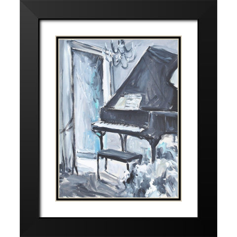 Piano Blues I Black Modern Wood Framed Art Print with Double Matting by Stevens, Allayn