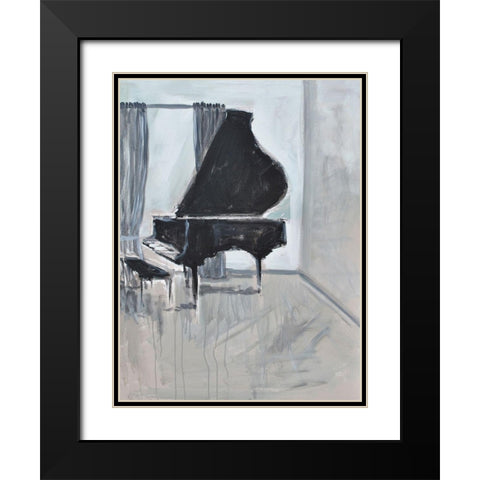 Piano Blues II Black Modern Wood Framed Art Print with Double Matting by Stevens, Allayn