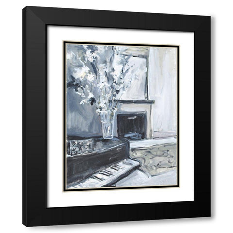 Piano Blues III Black Modern Wood Framed Art Print with Double Matting by Stevens, Allayn