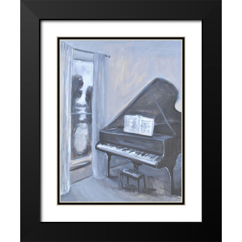 Piano Blues IV Black Modern Wood Framed Art Print with Double Matting by Stevens, Allayn
