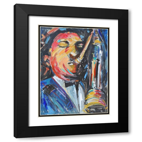 Listen to the Music III Black Modern Wood Framed Art Print with Double Matting by Stevens, Allayn