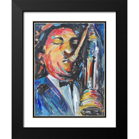 Listen to the Music III Black Modern Wood Framed Art Print with Double Matting by Stevens, Allayn