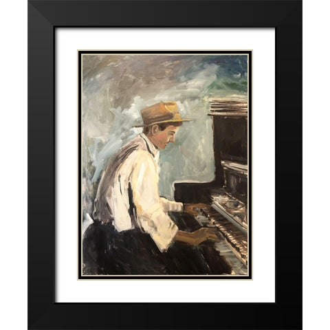 Listen to the Music IV Black Modern Wood Framed Art Print with Double Matting by Stevens, Allayn