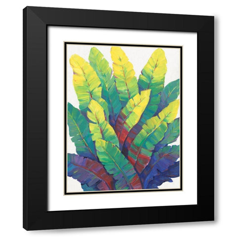 Sunlit Banana Leaves I Black Modern Wood Framed Art Print with Double Matting by OToole, Tim