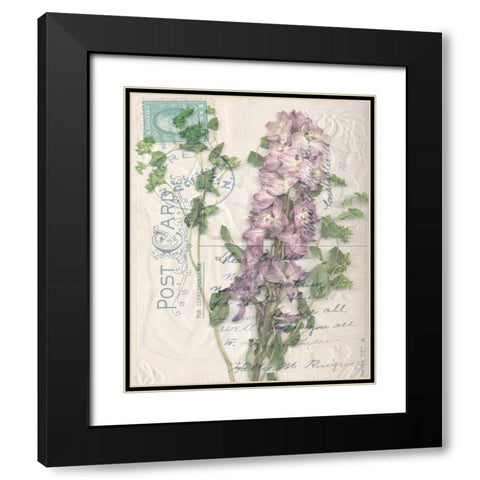 Postcard Wildflowers I Black Modern Wood Framed Art Print with Double Matting by Goldberger, Jennifer