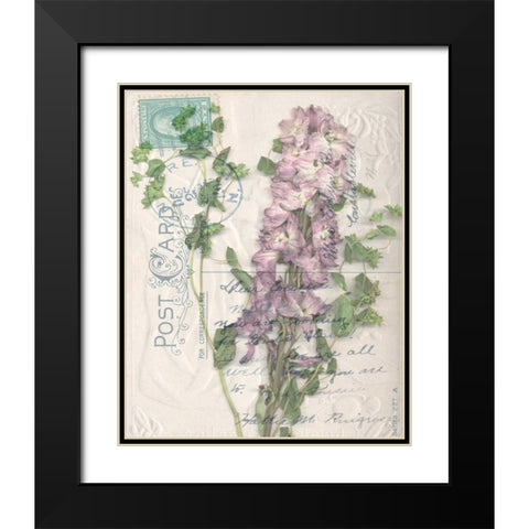 Postcard Wildflowers I Black Modern Wood Framed Art Print with Double Matting by Goldberger, Jennifer