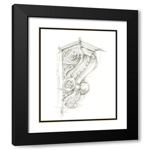 Corbel Sketch I Black Modern Wood Framed Art Print with Double Matting by Harper, Ethan