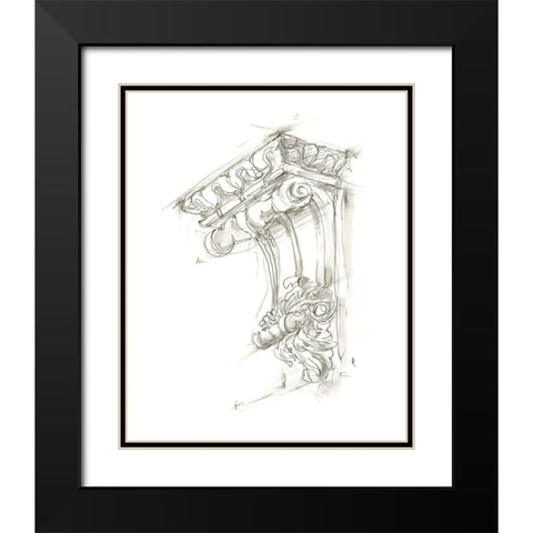 Corbel Sketch II Black Modern Wood Framed Art Print with Double Matting by Harper, Ethan